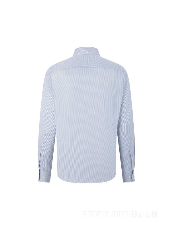 23新款春季男装纯棉牛津纺细条纹商务休闲衬衫MW0MW30650