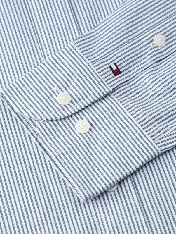 23新款春季男装纯棉牛津纺细条纹商务休闲衬衫MW0MW30650