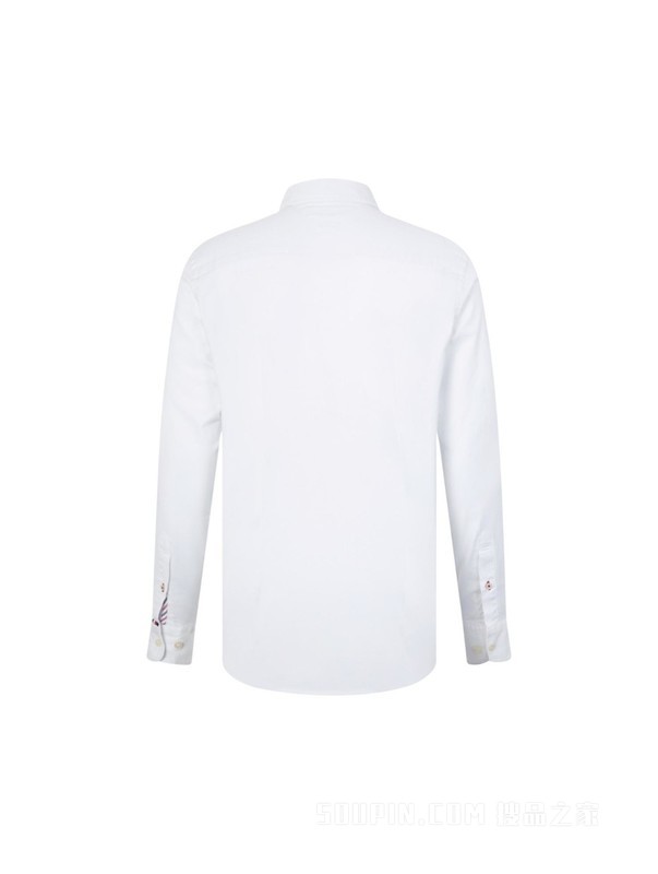 23新款春季男装时尚条纹小绣标尖角扣休闲衬衫MW0MW30641
