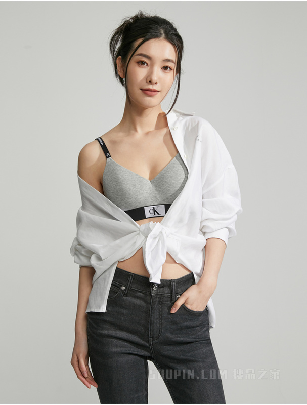 【CK96】Calvin Klein 23春季女士LOGO肩带薄垫无钢圈软支撑文胸QF7218