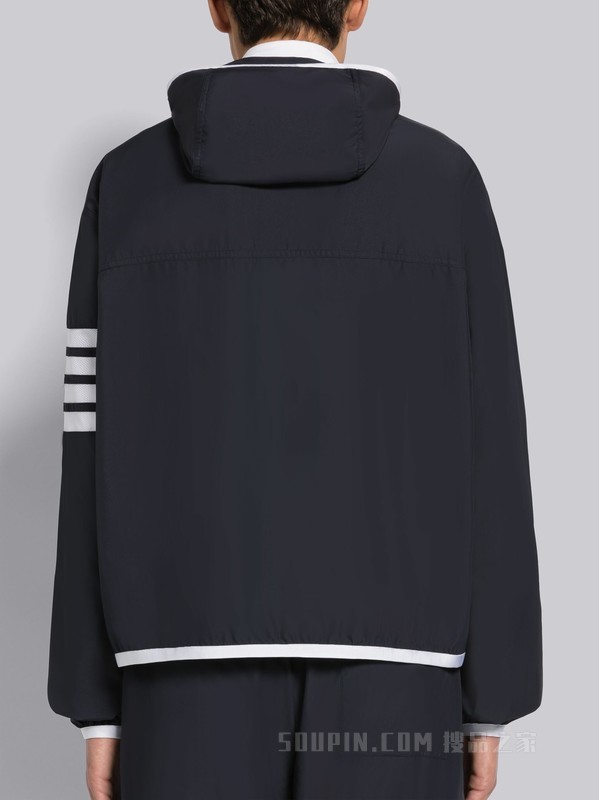 男士四条纹防裂尼龙拉链连帽衫