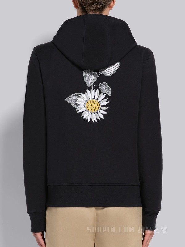 男士棉质回纹织刺绣宽松连帽衫