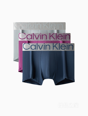 Calvin Klein 23春季男士三条装醒目大LOGO棉质防夹臀贴身平角内裤NB3130