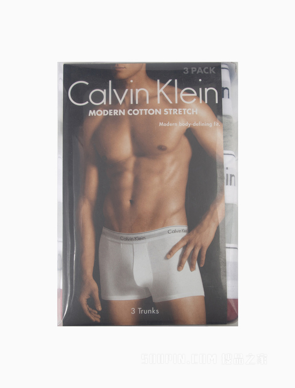 【摩登引力带】Calvin Klein 23春季男士三条装棉质防夹臀平角内裤NB2380