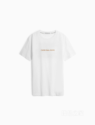 Calvin Klein 23春季新款男女情侣中性纯棉阴影字母印花短袖T恤J400316