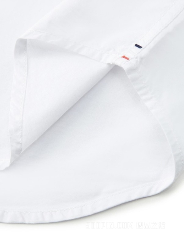 23新款春夏男装纯棉府绸时尚条纹尖角扣短袖衬衫MW0MW30915