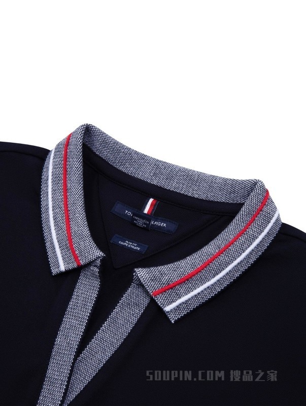 23新款春夏女装简约绣标修身显瘦撞色V领POLO连衣裙76J4038