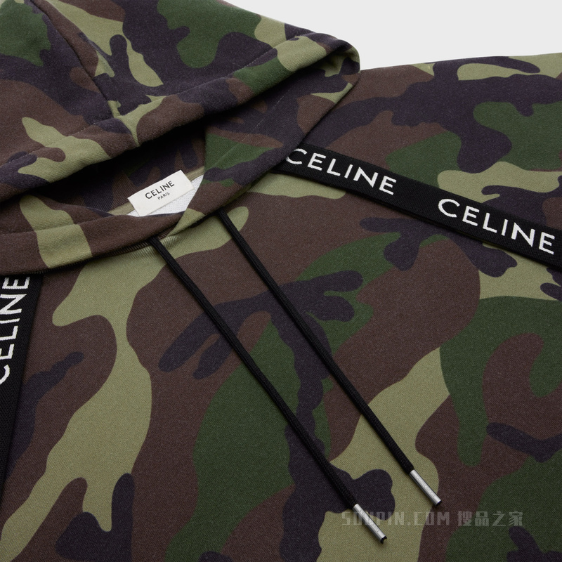 CELINE饰带植绒连帽衫 27248