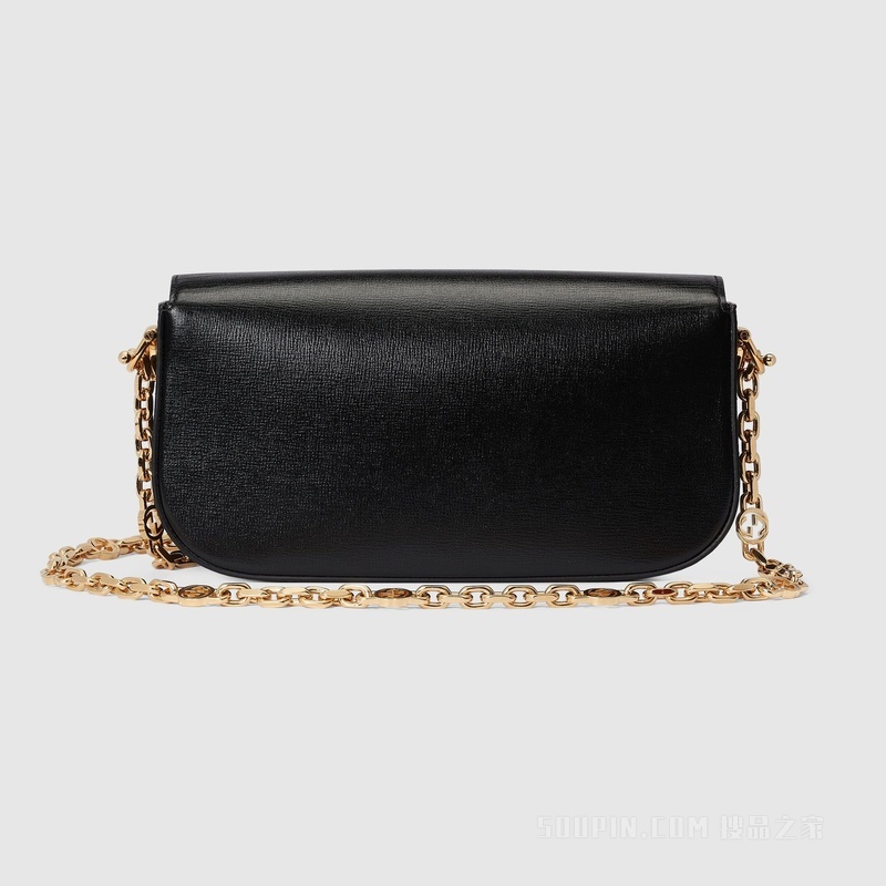 Gucci Horsebit 1955系列小号肩背包 黑色皮革
