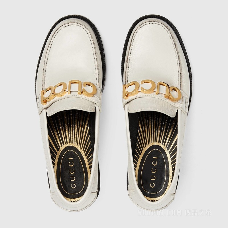 Gucci女士乐福鞋 白色皮革