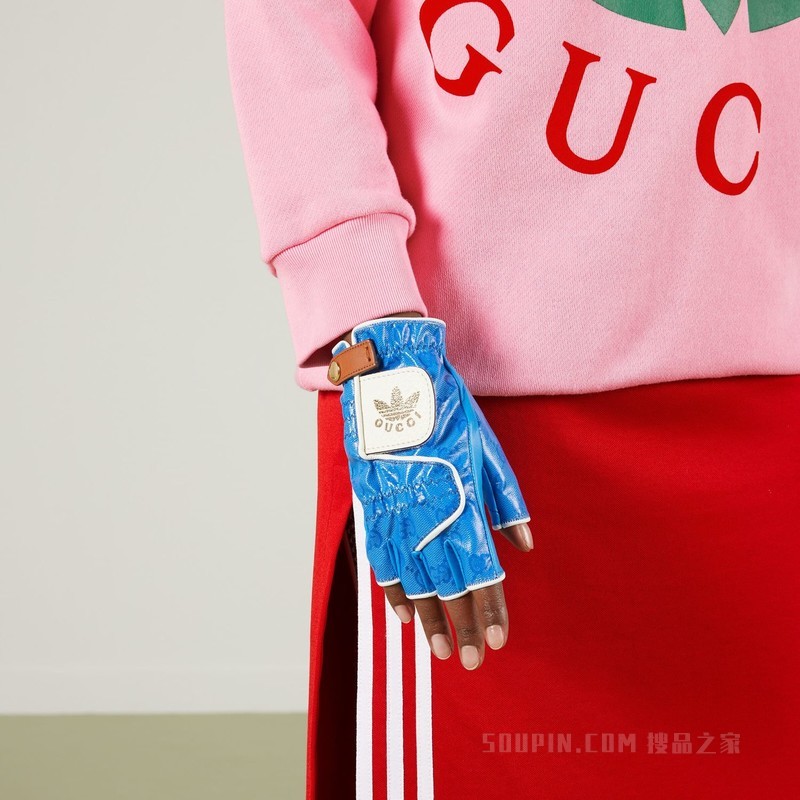 adidas x Gucci联名系列手套 蓝色和白色