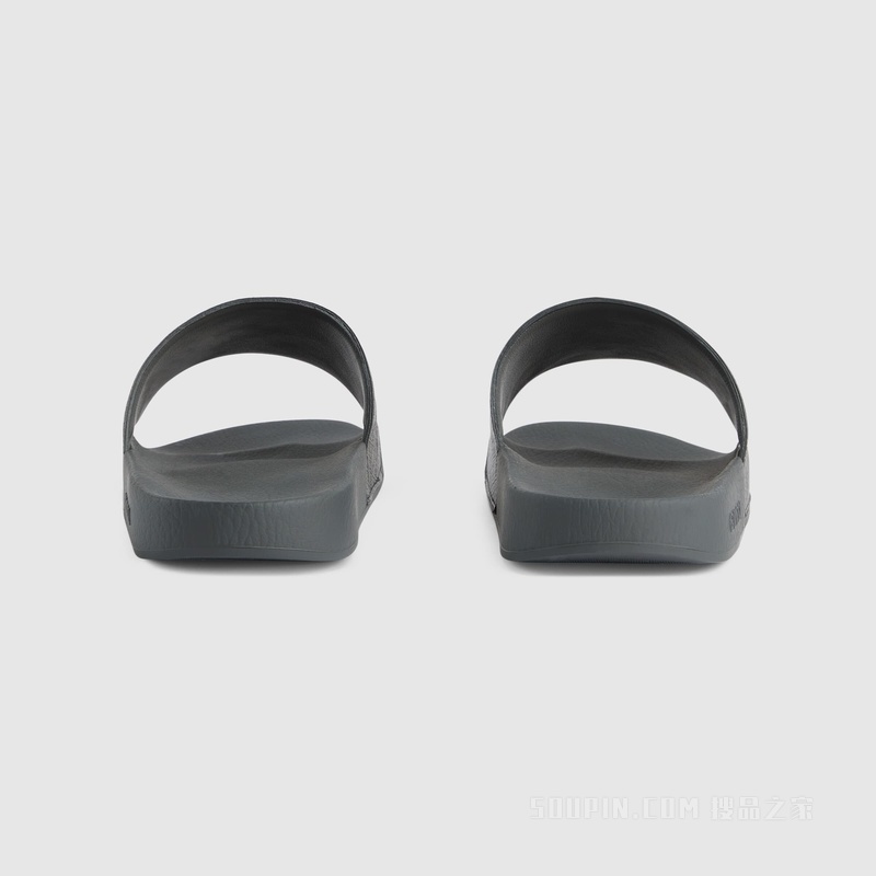 男士GG拖鞋 灰色和黑色Supreme帆布