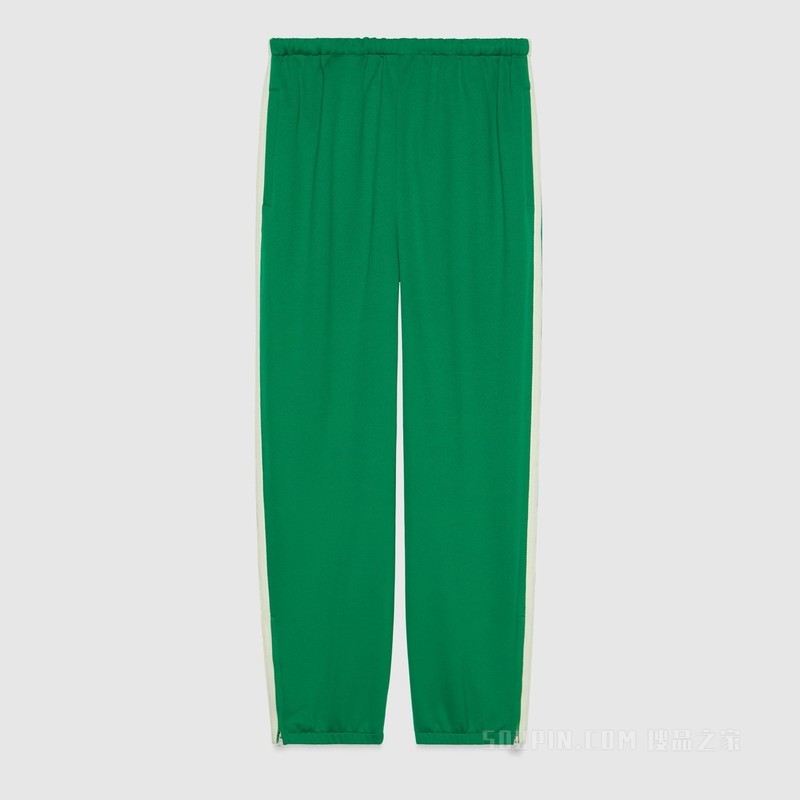 平纹针织运动长裤 绿色