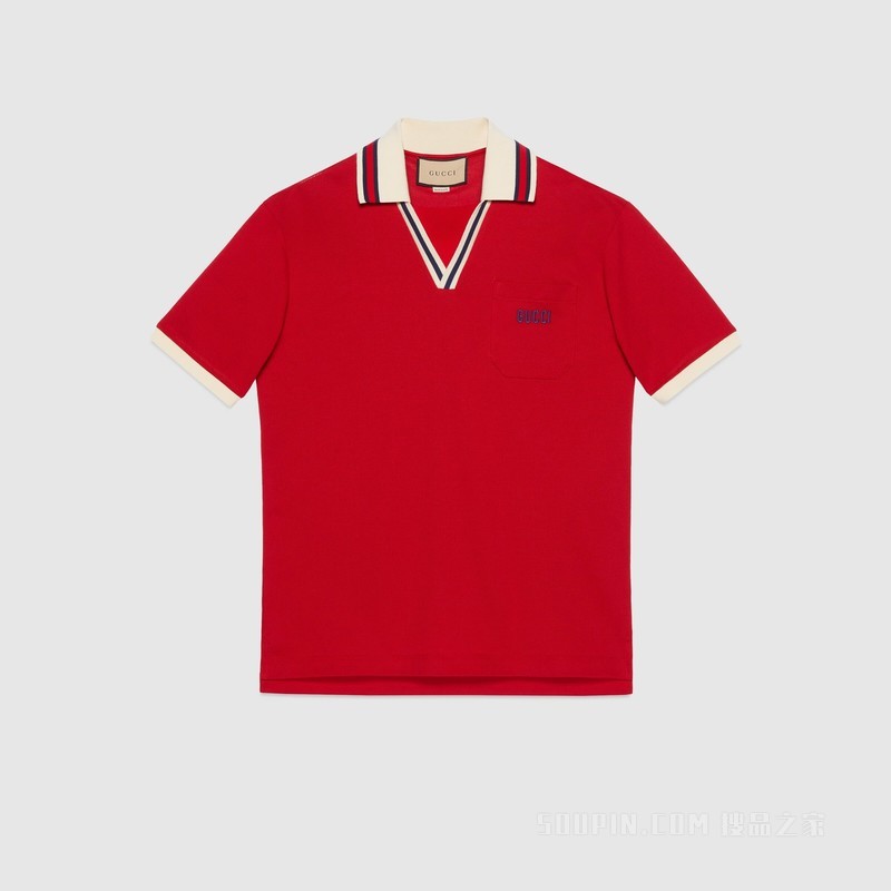 珠地棉Polo衫 红色