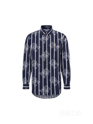 23新款春季男装纯棉府绸时尚条纹满印长袖衬衫MW0MW30914
