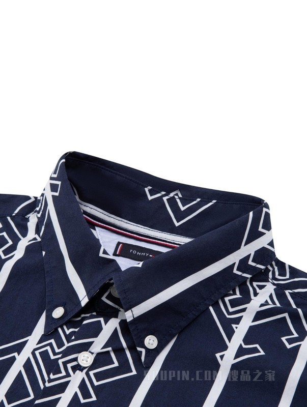 23新款春季男装纯棉府绸时尚条纹满印长袖衬衫MW0MW30914