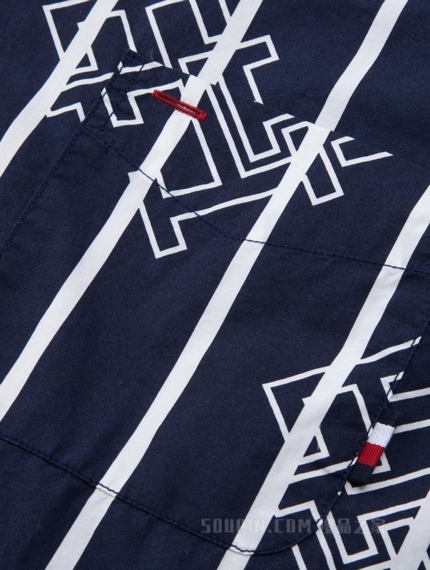 23新款春季男装纯棉府绸时尚条纹满印长袖衬衫MW0MW30914