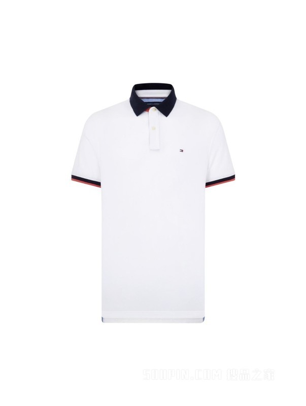 23新款春夏男装纯棉小绣标红白撞色翻领短袖POLO衫78D4758