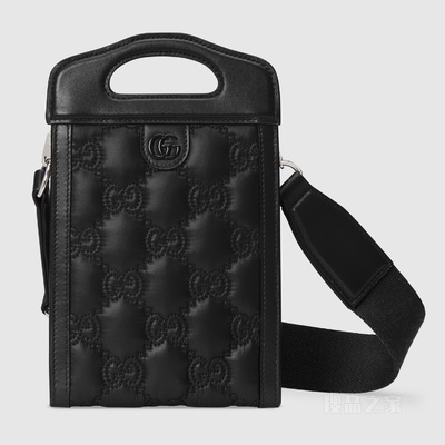 绗缝GG迷你手提包 黑色尼龙