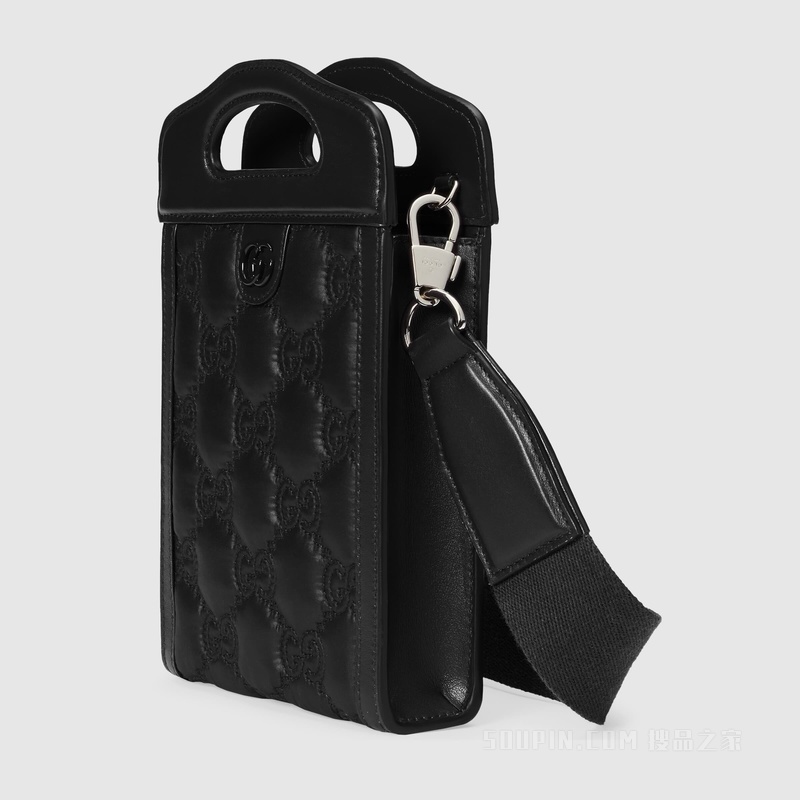 绗缝GG迷你手提包 黑色尼龙