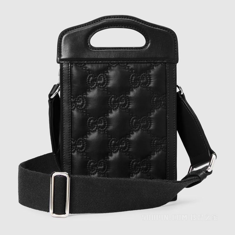 绗缝GG迷你手提包 黑色尼龙