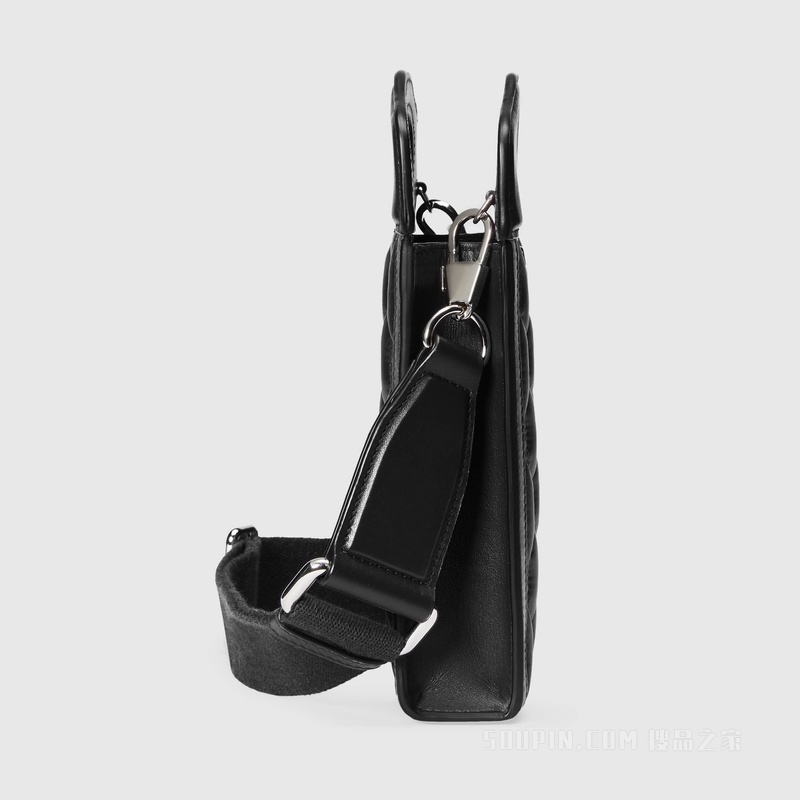 绗缝GG迷你手提包 黑色尼龙