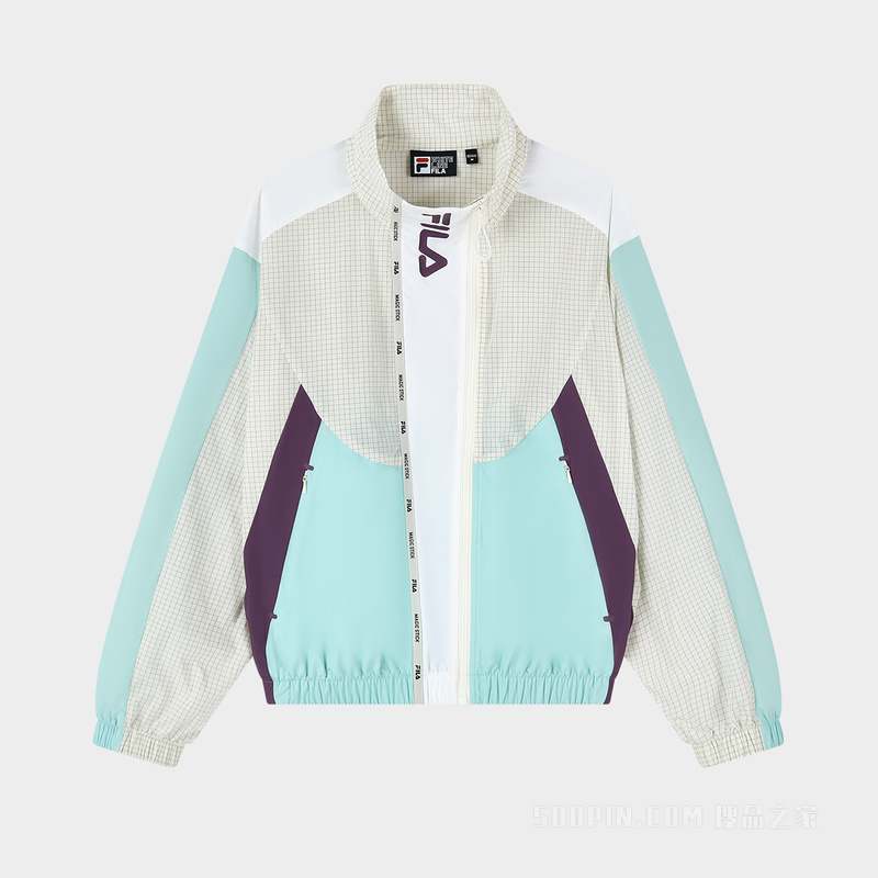 FILA X MAGIC STICK女子时尚休闲撞色拼接立领梭织外套