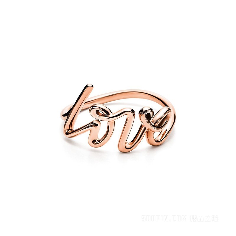 Paloma’s Graffiti 系列 18K 玫瑰金 Love 戒指，小号