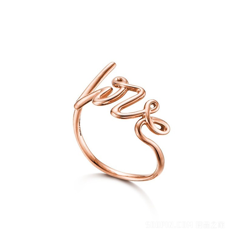 Paloma’s Graffiti 系列 18K 玫瑰金 Love 戒指，小号