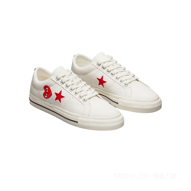 【男女同款】Converse x Comme des Garçons PLAY One Star 中性 白色