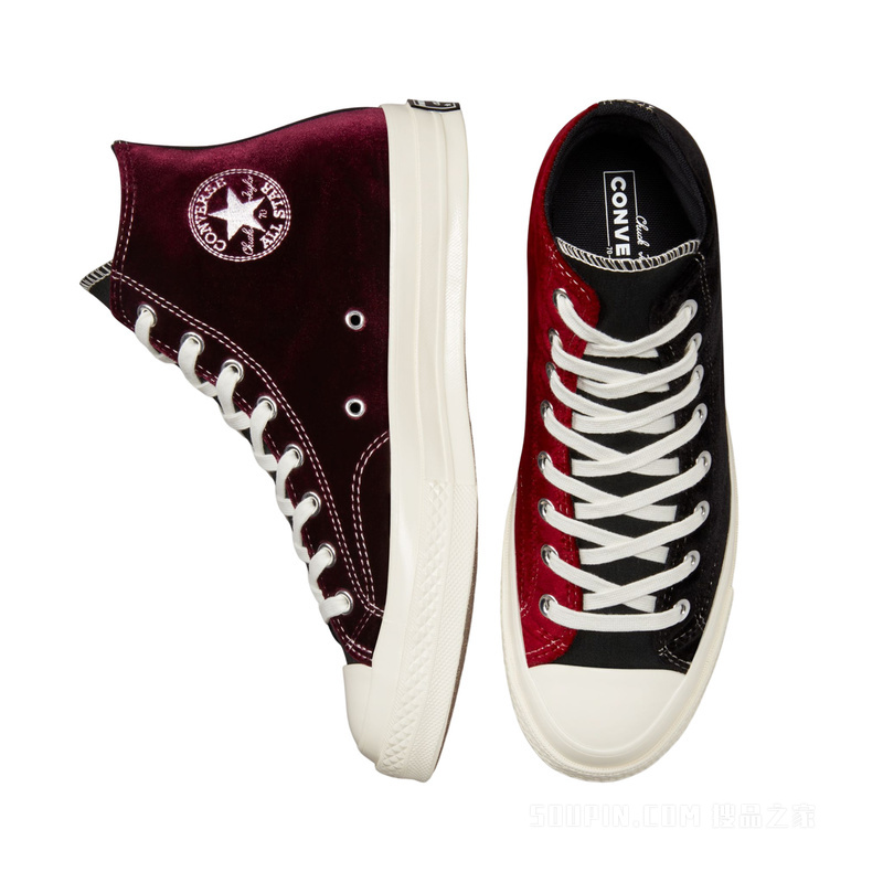【男女同款】Beyond Retro Velvet X Chuck 70休闲鞋 中性 黑色