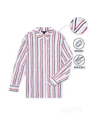 【Adaptive系列】23新款春季女装波点线条宽松衬衫76J4077