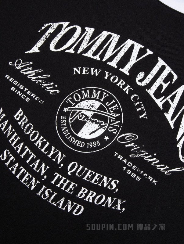 23新款春夏女装纯棉潮流印花宽松撞色圆领连衣裙DW0DW15569