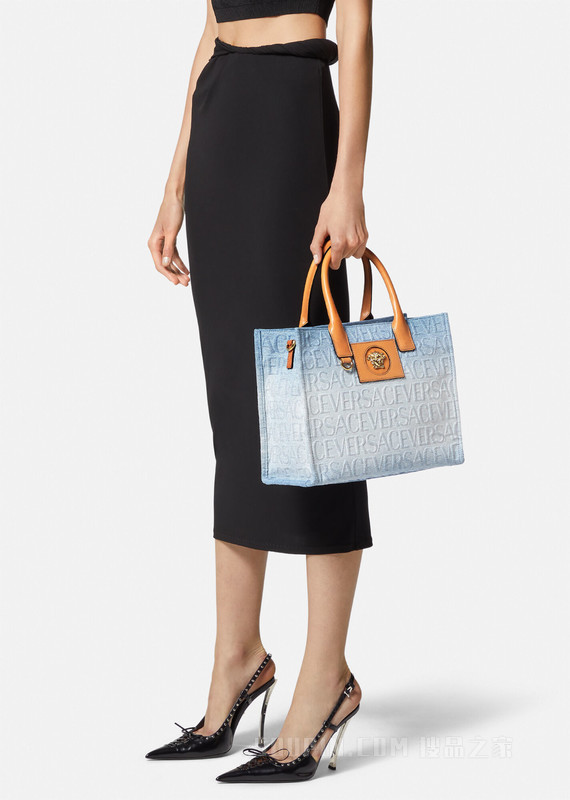 Versace Allover丹宁托特包