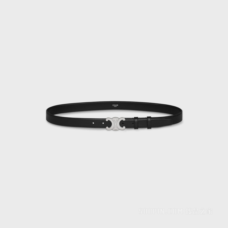 TRIOMPHE中号光滑牛皮革腰带 24675