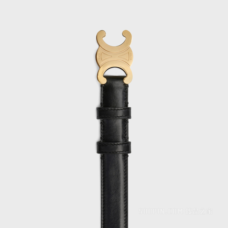 TRIOMPHE中号光滑牛皮革腰带 24675