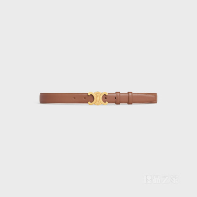 TRIOMPHE中号光滑牛皮革腰带 24202