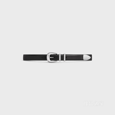 WESTERN中号光滑牛皮革腰带 24675
