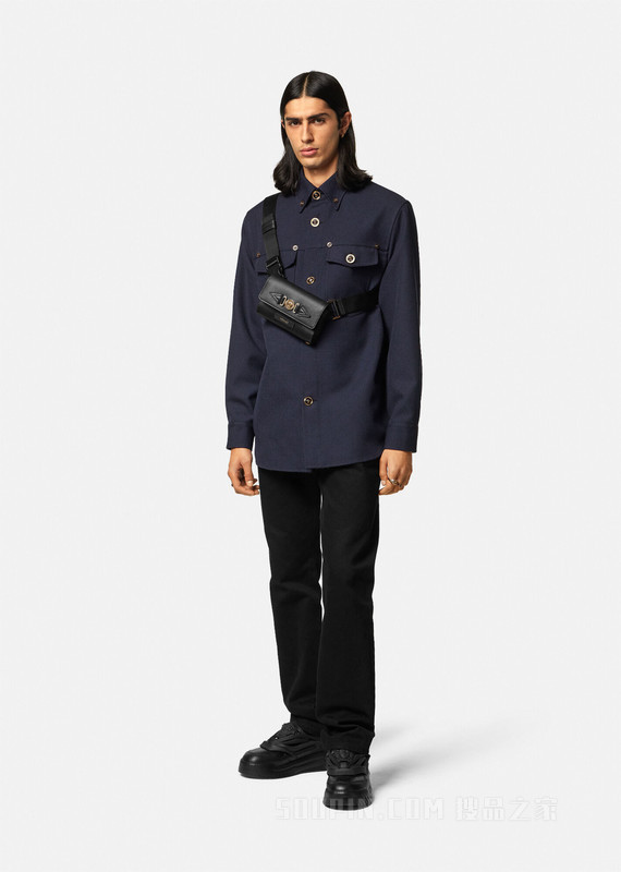 Medusa千鸟格外套式衬衫