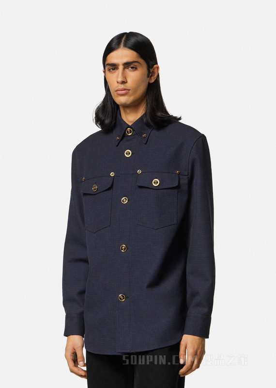 Medusa千鸟格外套式衬衫