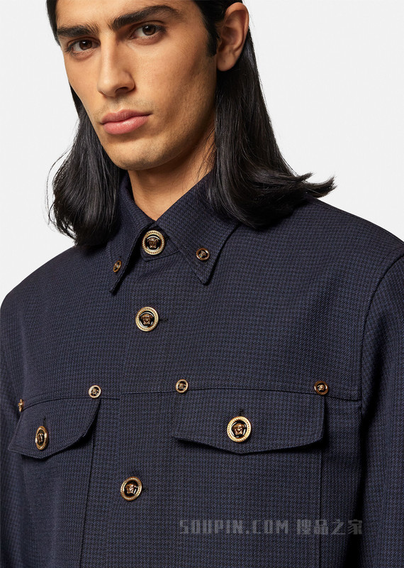 Medusa千鸟格外套式衬衫