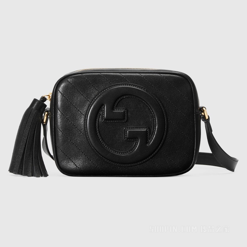 Gucci Blondie系列小号肩背包 黑色皮革