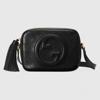 Gucci Blondie系列小号肩背包 黑色皮革