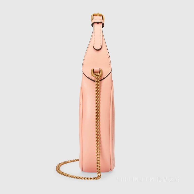 GG Marmont系列绗缝迷你手袋 蜜桃色皮革