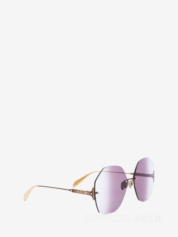 Jewelled Hexagonal Sunglasses