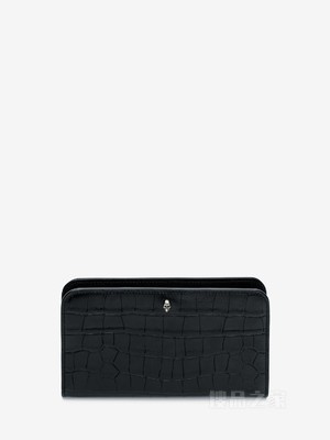 Embossed Croc Zip Wallet