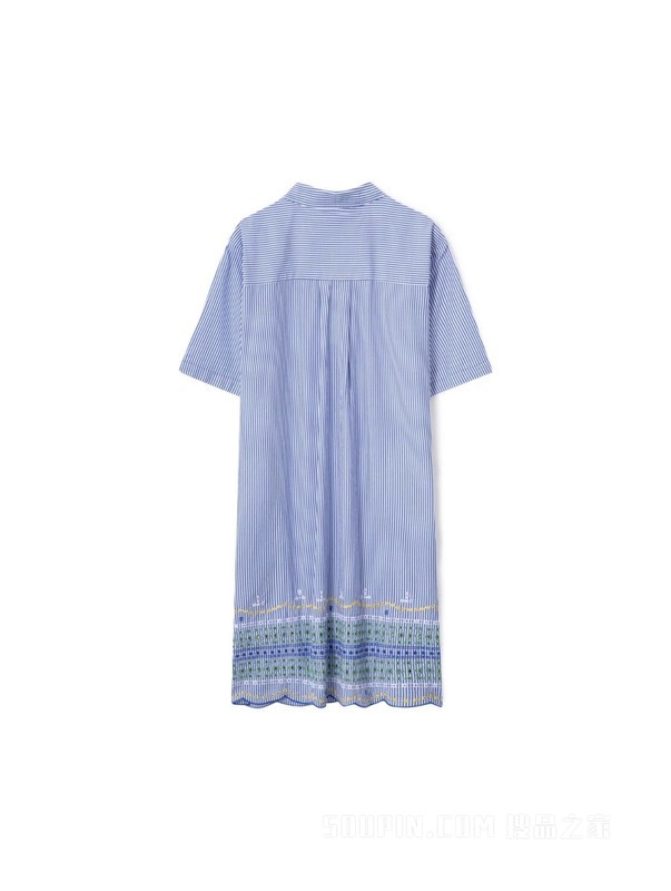 【Adaptive系列】23新款春夏女装绣花拼接衬衫连衣裙76J4047