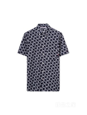 魔力方23新款春夏男装纯棉府绸满印字母短袖衬衫MW0MW30627