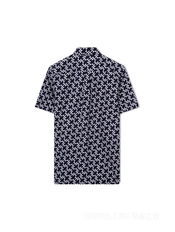 魔力方23新款春夏男装纯棉府绸满印字母短袖衬衫MW0MW30627
