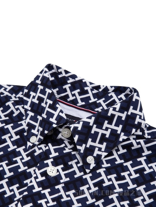 魔力方23新款春夏男装纯棉府绸满印字母短袖衬衫MW0MW30627